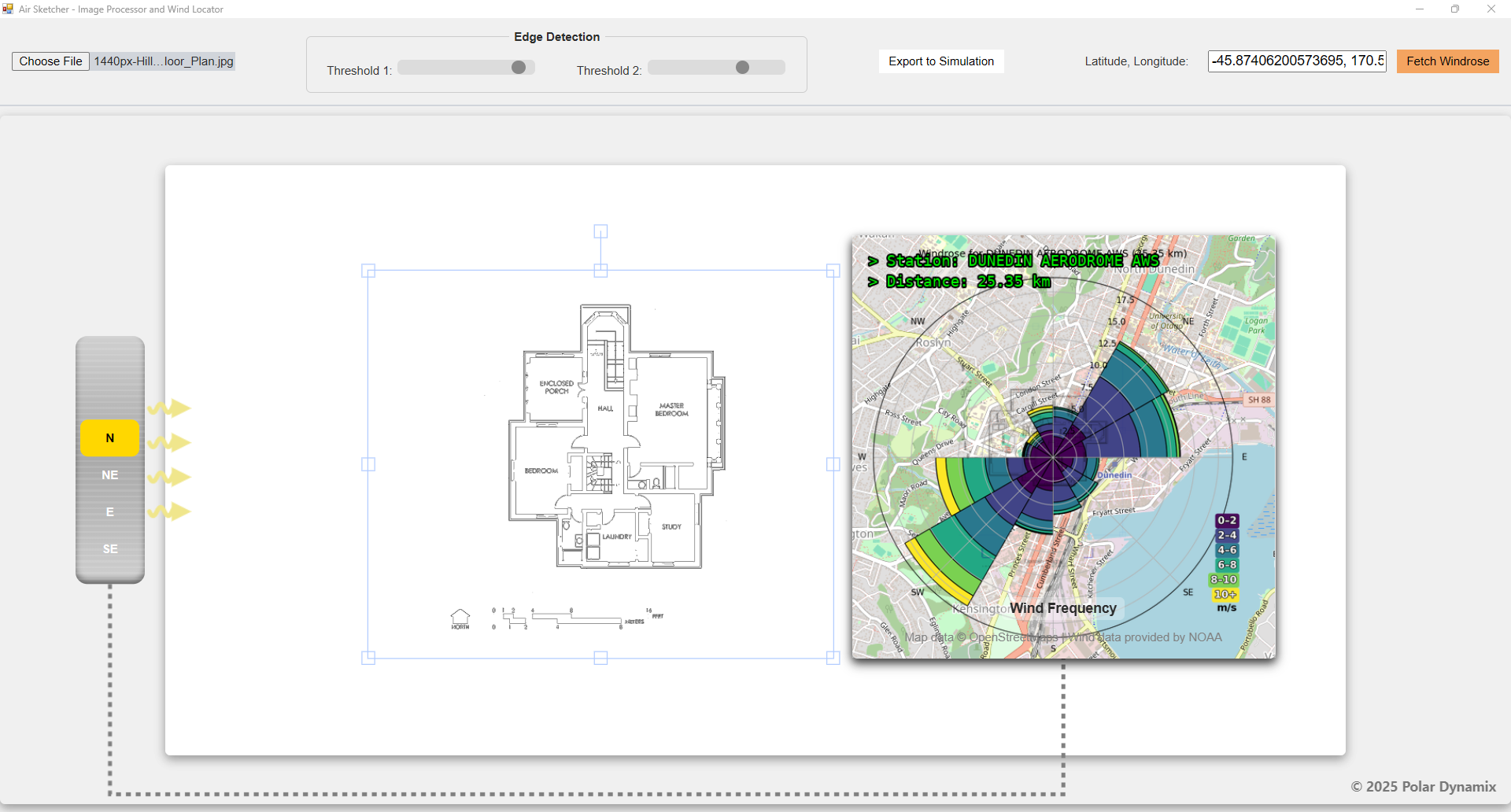 The GUI of Image Processor and Wind Locator