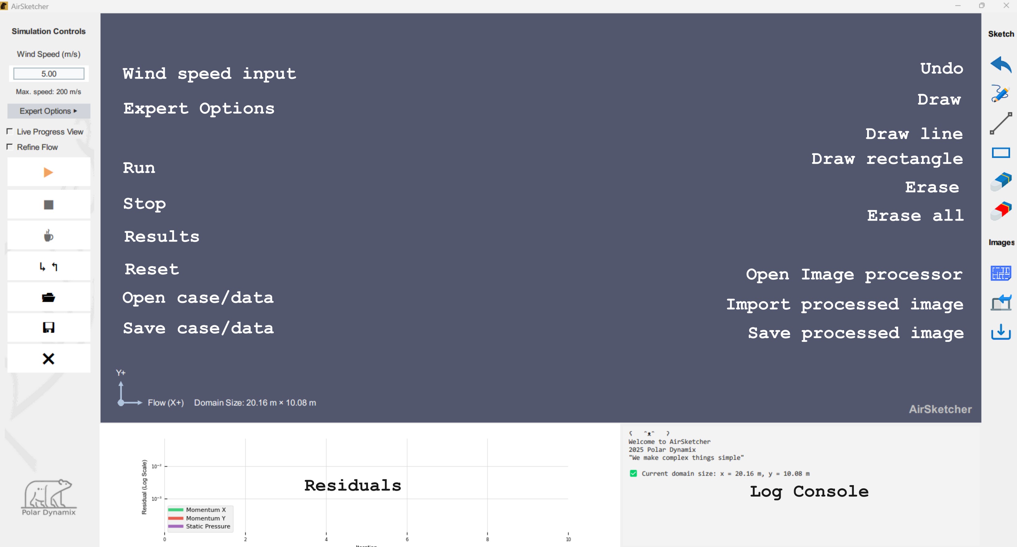 The main graphic user interface (GUI)