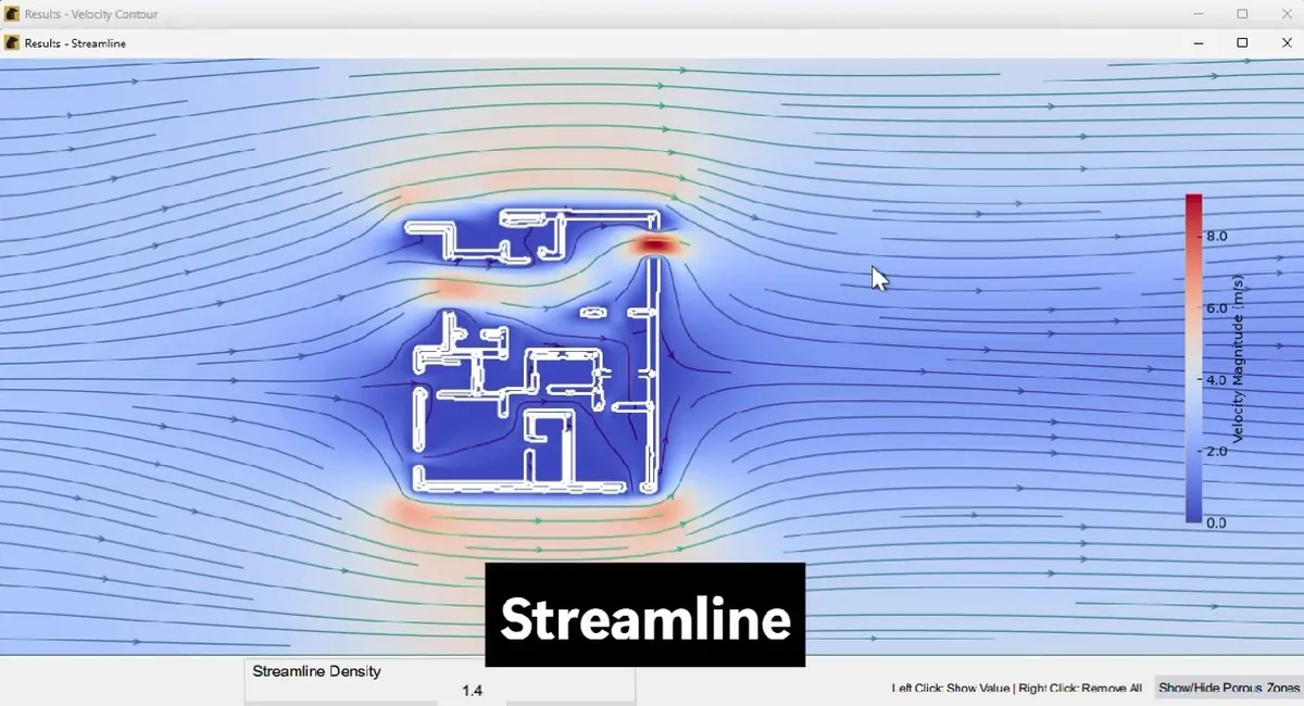 Smaller optimized video screenshot after using FatBear offline video compressor, preserving airflow streamline detail with reduced file size.