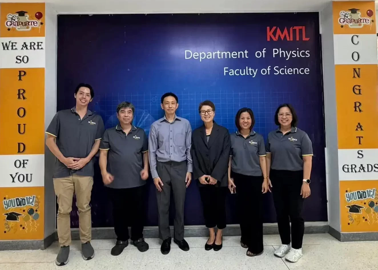 Dr. Wichai Pattanapol of Polar Dynamix standing with KMITL Department of Physics faculty members