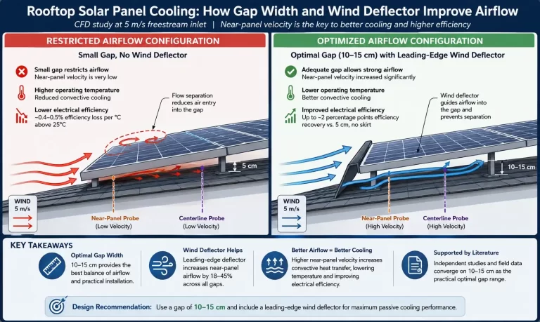 How to Boost Rooftop Solar Panel Efficiency: The Secret of Gap Width and Wind Deflectors